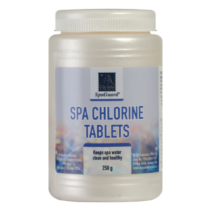 Image of a 250 Gram SpaGuard® Chlorine Tabs container